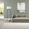 Hudson and Canal 63" Floor Lamp: Blackened Bronze, Concrete Base, Polyester Drum Shade - 3 of 4
