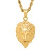 Steeltime 30" 18k gold plated stainless steel lion's head pendant - 2 of 4