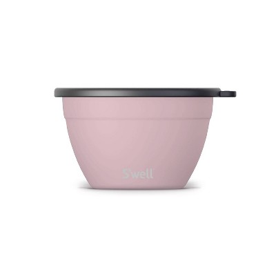 S'well 64oz Salad Bowl Kit Pink Topaz: Stainless Steel Salad Container with Silicone Lid, Dishwasher-Safe