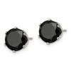 Chisel Stainless Steel Polished 9mm Black Round Cubic Zirconia Stud Earrings - 4 of 4