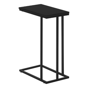 Monarch Specialties Accent Table C-Shaped End Side Snack Living Room Bedroom Metal Laminate Black Contemporary Modern - 1 of 4