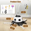 3-in-1 Automatic Cat Toys for Indoor Cats, USB Rechargeable Interactive Feather Toys for Multi-cat Family,Rotating Feather Wand (Black) - 3 of 4