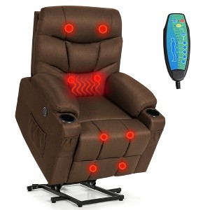 Costway Electric Power Lift Recliner Chair Living Room Sofa Chair with Massage & Heating - 1 of 4