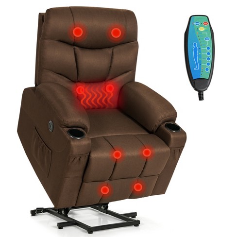Costway Massage Gaming Recliner Height Adjustable Racing Swivel Chair with  Cup Holder Blue