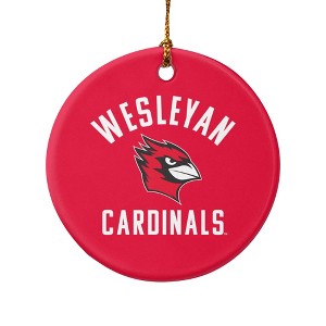 Wesleyan University Cardinals Logo Porcelain Holiday Christmas Tree Ornament - 1 of 4