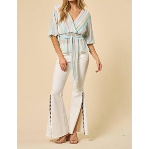 Women's Blouse With Smocked Waist - Saints & Hearts - 1 of 4