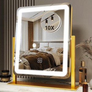 Vanity Mirror with Lights, Makeup Mirror with Touch Screen, 3-Color Dimmable Lighting, for Vanity Desk and Bedroom Use - 1 of 4