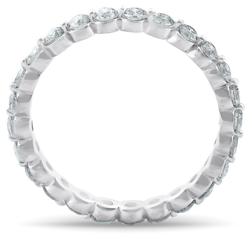 Pompeii3 3/4 Ct Diamond Single Prong Eternity Ring Wedding Stackable Band White Gold, 3 of 6