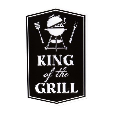 VIP Metal 16 in. Black "King of the Grill" Sign