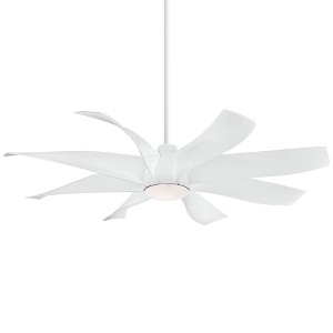60" Minka Aire Modern Indoor Ceiling Fan with LED Light Remote Control White Glass Shade for Living Room Kitchen Bedroom Family - 1 of 4