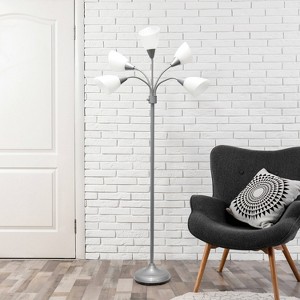 67" Contemporary Multi 5-Head Adjustable Gooseneck Floor Lamp - Simple Designs - 1 of 4