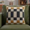 HomeRoots 20" Beige Ivory And Navy Blue Check Throw Pillow Cover - 2 of 4
