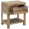 vidaXL Nightstand Bedside Cabinet Nightstand with Drawer Solid Acacia Wood and Engineered Wood - 2 of 4