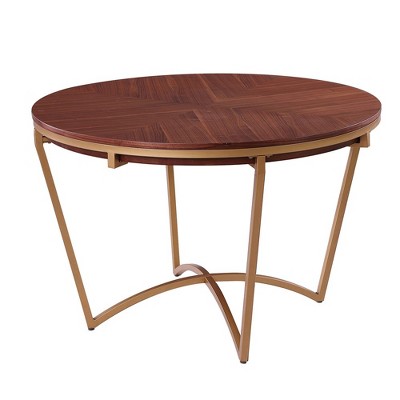 Classic Brown Wood Round Top 45.7 in. Cross Legs Base Dining Table (Seats 4) - Morden Fort