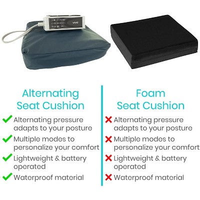 Vive Half Size Blue Alternating Pressure Seat Cushion with Air Pump