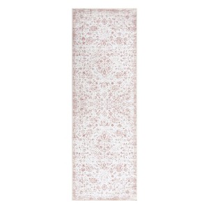 Washable Vintage Floral Rug Non Slip Low Pile Rug Soft Throw Floor Cover Foldable Indoor Carpet for Living Room Bedroom - 1 of 4
