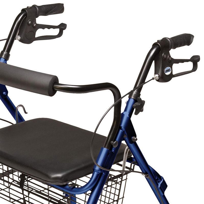 Graham Field Lumex Walkabout Lite Rollator with Seat and 6 Inch Wheels w/ Ergonomic Hand Grips & adjustable Handle Height for Everyday Use, Royal Blue, 5 of 7