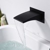 Sumerain Bathtub Pressure Balance Wall Faucet Black with Waterfall Spout and Hand Shower, High Flow - 4 of 4