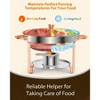 5.3 Qt Stainless Steel Round Chafing Dish Buffet Set with Food & Water Pans & Rose Golden Stand - 4 of 4