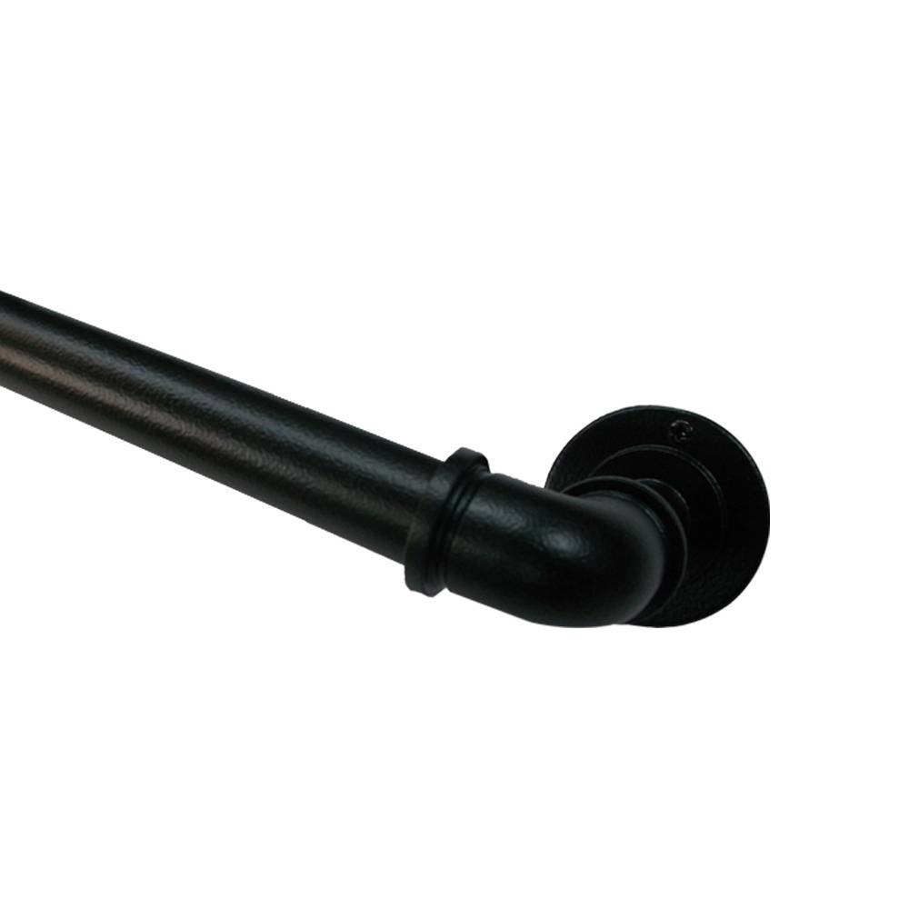 Photos - Curtains & Drapes 120"-170" French Pipe Curtain Rod Matte Black - Threshold™