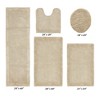 Edge Bath Rug 100% Premium Cotton Ultra-Soft Water Absorbent Tufted Solid Reversible 5 Piece Bathroom Rug Set for Machine Washable Bathmat - 2 of 4
