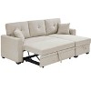 Racxily 84in Sectional Sofa, Pull Out Sleeper Couch Bed, L-Shaped Corner Reversible Sofas with Storage Chaise Apartment Living Room - 4 of 4