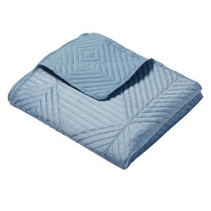 Greenland Home Fashions Riviera Dutch Velvet Luxurious Modern Ultimate Comfort Soft Plush Look Throw Accessory 50"x60" Spa Blue - 1 of 4