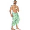 HAPPY BAY Men's Beach Swimsuits Wrap Summer Sarong Swim Trunk Cover Up Cotton Linen Effect Sulu Lava Lava Wrap for Men One Size Green, flamingo - 3 of 4