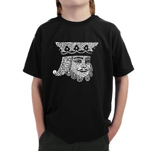 LA Pop Art Boy's Word Art T-shirt - King of Spades Black Small - 1 of 4