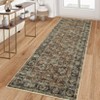 Washable Vintage Living Room Rugs, Distressed Floral Print Non Slip Bedroom Rugs, Low Pile Stain Resistant Accent Large Carpet for Home Office - 3 of 4