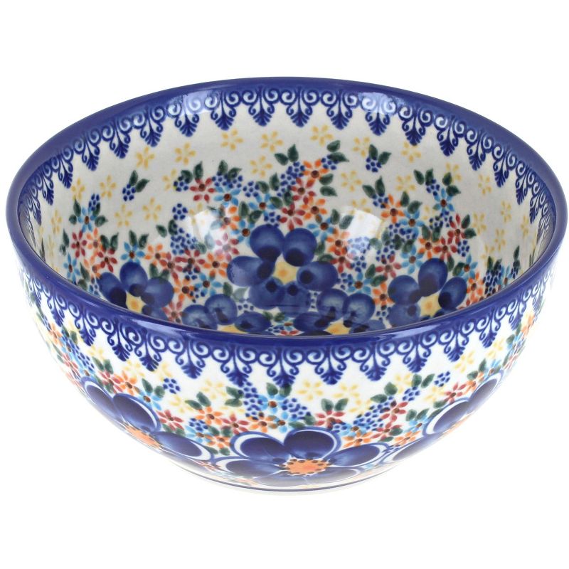 Blue Rose Polish Pottery Vena Cereal Bowl, 1 of 2