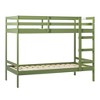 Modern Simple Solid Wood Twin Over Twin Bunk Bed, Olive Green - 3 of 4