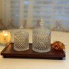 Slickblue Glass Storage Containers, Diamond Design Jars, Vintage Decor Style, Clear, 3 Size Options - 2 of 4
