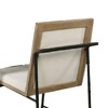 Royal Hampton Side Dining Chair Set of 2, Metal Legs, Oak Brown Rubberwood, Beige Polyester - 4 of 4