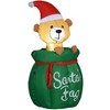 HOMCOM 4.5 ft. Christmas Inflatable Bear In Santa Claus Toy Bag, Outdoor Blow-Up Holiday Yard Decoration with LED Lights Display - 4 of 4