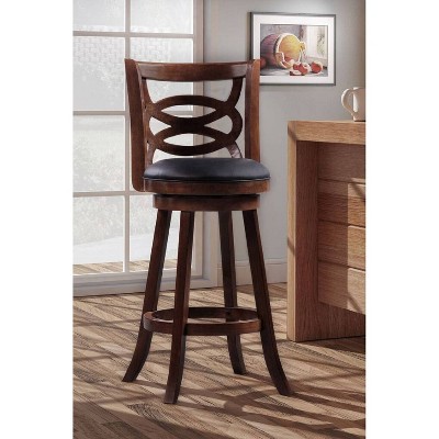 Seina Wood Swivel Barstool Cappuccino - Boraam: 360-degree Swivel, Faux ...