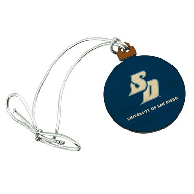 University of San Diego Primary Logo Mini Small Tiny Wood Christmas Tree Holiday Ornament