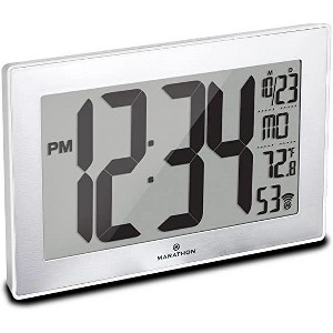 Marathon Atomic 9 Inch Wall Clock Stainless Steel Finish With Stand & 8 Time Zones - 1 of 4