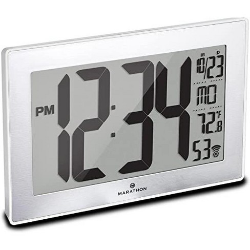 Marathon Atomic 9 Inch Wall Clock Stainless Steel Finish With