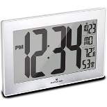 Marathon Atomic 9 Inch Wall Clock Stainless Steel Finish With Stand & 8 Time Zones