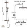 CASAINC 3-Spray Patterns 9 Inches Thermostatic Shower Faucet Wall Mount Dual Shower Heads and Tub Faucet - 3 of 4