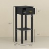 CIPACHO 2-Tier Side Tables Set of 2 with Drawer and Shelf, 2 Pieces End Tables for Living Room and Hallway, Black - 3 of 4