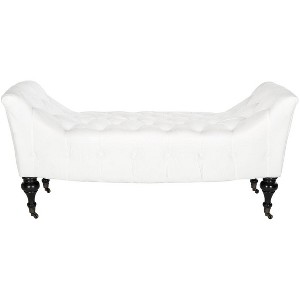 Georgette Tufted  Bench - White - Safavieh - 1 of 4