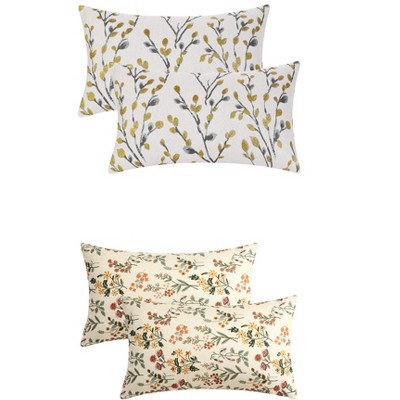 REGALWOVEN 4 Pcs Floral Pattern Throw Pillow Covers for Home Decor