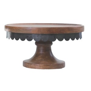 VIP Wood 10 in. Brown Scalloped Pedestal - 1 of 1