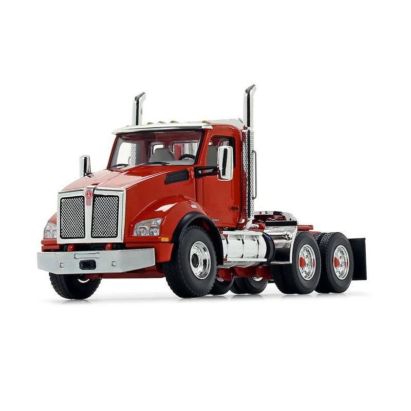 Kenworth T880 Day Cab with East Genesis End Dump Trailer Burnt Orange and Chrome 1/50 Diecast Model by First Gear, 4 of 7
