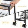 4 Tier Slim Storage Cart, Narrow Sliding Storage Shelf Rolling Utility Cart with 3 Pull-Out Baskets for Gap Spaces in Kitchen Bedroom Living Room - 4 of 4