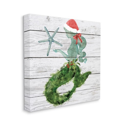 Stupell Industries Christmas Mermaid Winter Holly Floral Pine - image 1 of 3