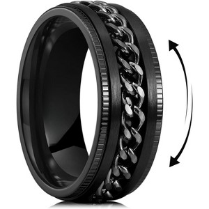 8mm Stainless Steel Spinner Ring - Anxiety Relief Wedding Band (Size 4) - 1 of 4