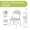 SUGIFT 4 Pack Folding Chairs with Padded Seats, Metal Frame with Pu Leather Seat & Back, Capacity 350 lbs, White - 3 of 4